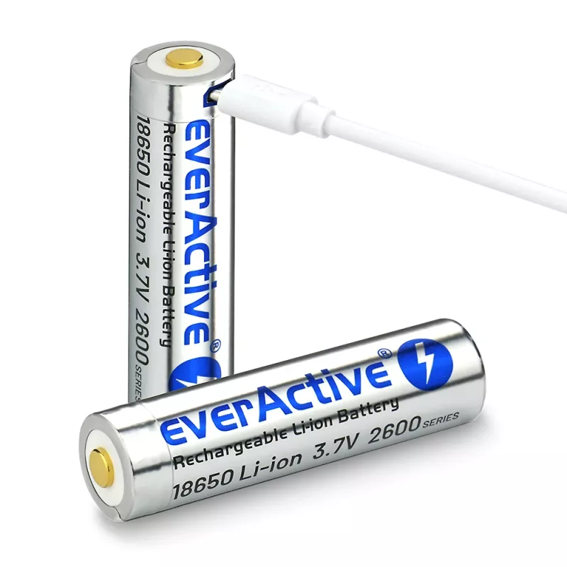 Batterie everActive 18650 3.7V Li-ion 2600mAh micro USB with protection BOX