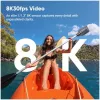 Action-Sportkamera Insta360 Ace Pro 2 — 50 MP, 8K Ultra HD (7680×3272), 1/1,3-Zoll-Sensor, bis zu 240 fps, integriertes Display, Wi‑Fi, MicroSD, 177,7 g, Schwarz