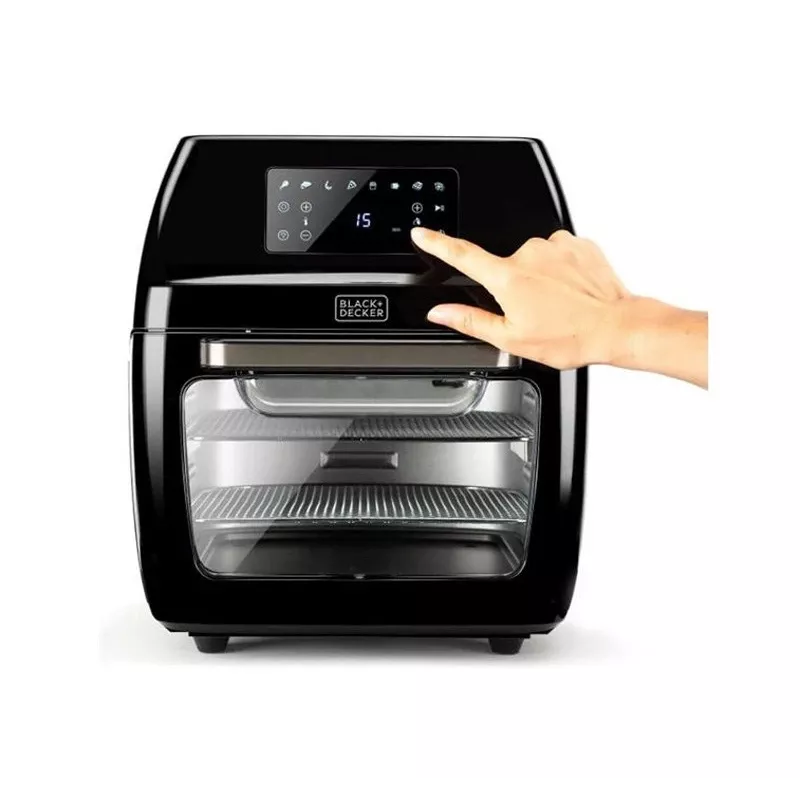 Heißluftfritteuse Black & Decker BXAFO1200E — 12 L, 1700 W, Touch-Bedienung, 40–200°C, Drehspieß, Backen & Frittieren
