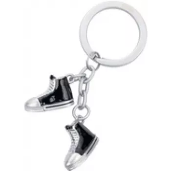 Schlüsselanhänger TROIKA CHUCKS KR25-01/MA robustes Design Metallring und Karabiner