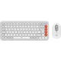 Tastatur- und Maus-Set Logitech POP Icon Combo — Mini Bluetooth QWERTZ-Tastatur, US International/Deutsches Layout, Orange/Weiß, Maus inklusive