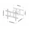 Wandhalterung ART AR-87 für 40-Zoll- bis 80-Zoll-Bildschirme, 60 kg Kapazität, VESA bis 600×400, neigbar 12°, schwenkbar 45°, ausziehbar 5,6–45,8 cm