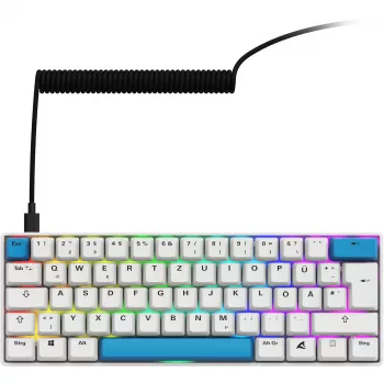 Sharkoon SGK50 S4 Tastatur Home USB QWERTZ Deutsch Weiß 60% RGB LED
