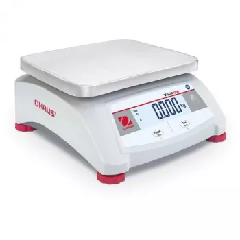 Elektronische tragbare Waagen OHAUS Valor 1000 V12P30 EU — 30 kg Kapazität, 5 g Genauigkeit, Edelstahl-Wägeplatte