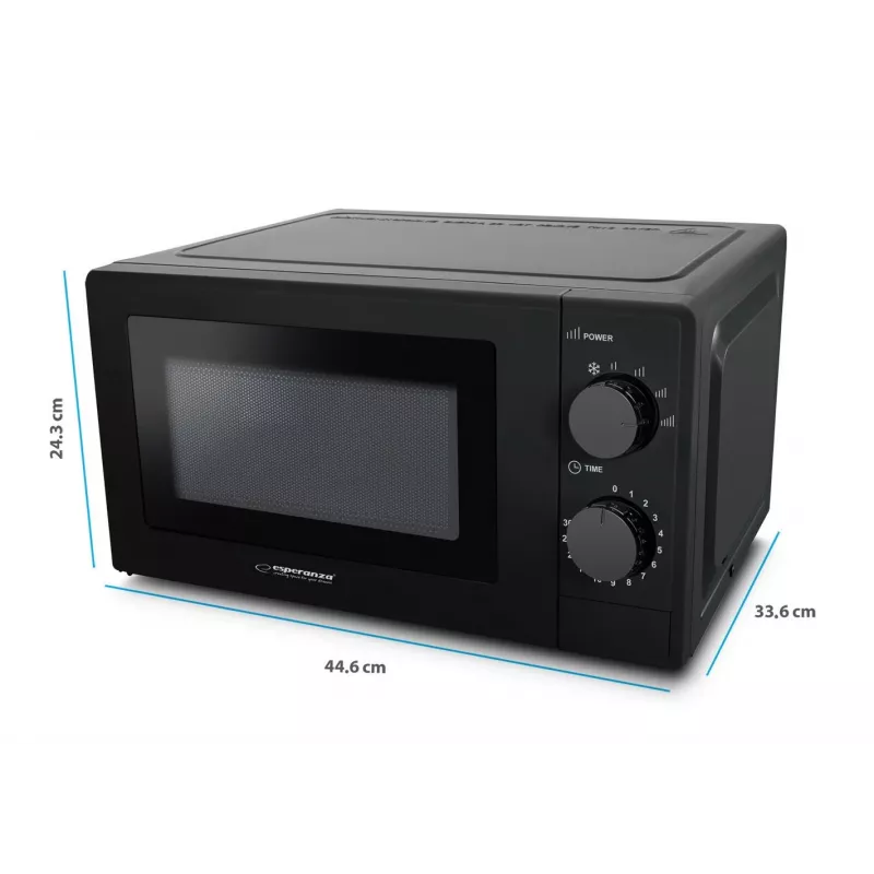 Solo-Mikrowelle ESPERANZA ESTOFADO — 20 l, 700 W, 5 Leistungsstufen, 24,5 cm Drehteller, schwarz