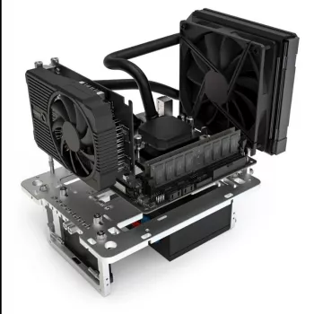 Mini-Banktischgehäuse Streacom BC1 Mini V2 silber — kompakter Open-Frame-Rahmen