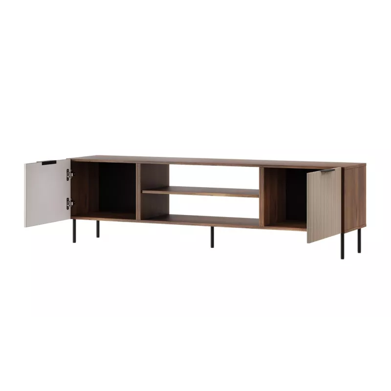 TV-Schrank Cama ALMERA 180,5×42×52,5 cm Nussbaum/Cashmere – Spanplattenoberfläche, Nussbaum-Rahmen