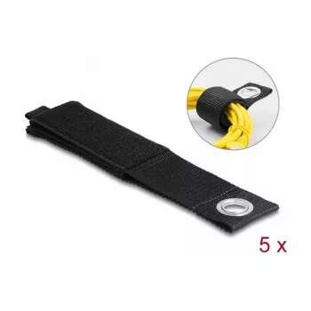 DeLOCK Heavy-Duty Klettband 508x50mm schwarz 5 Stück