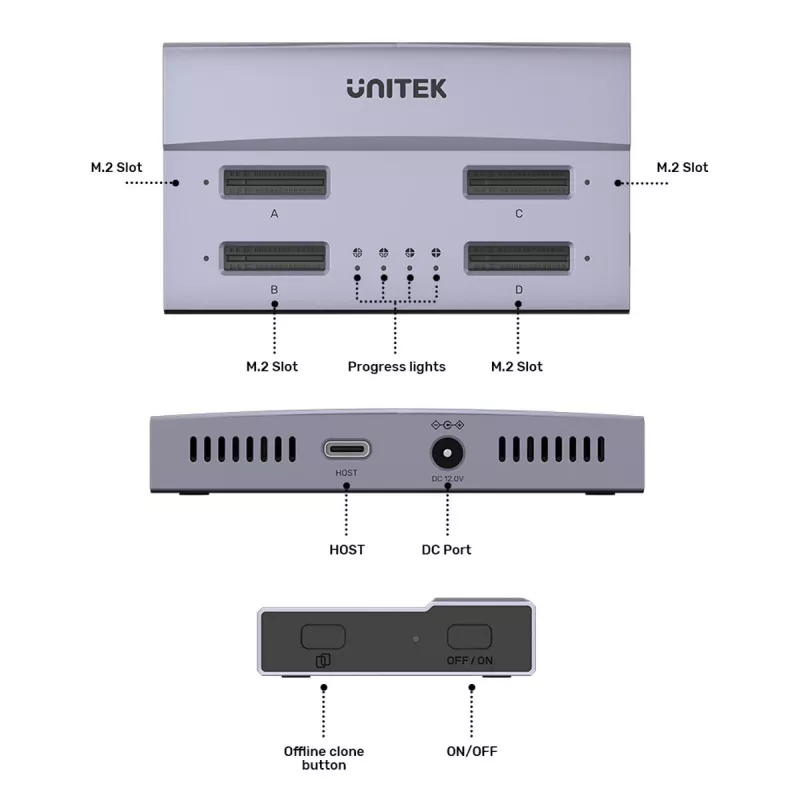 Dockingstation USB4 4-fach M.2 SSD
