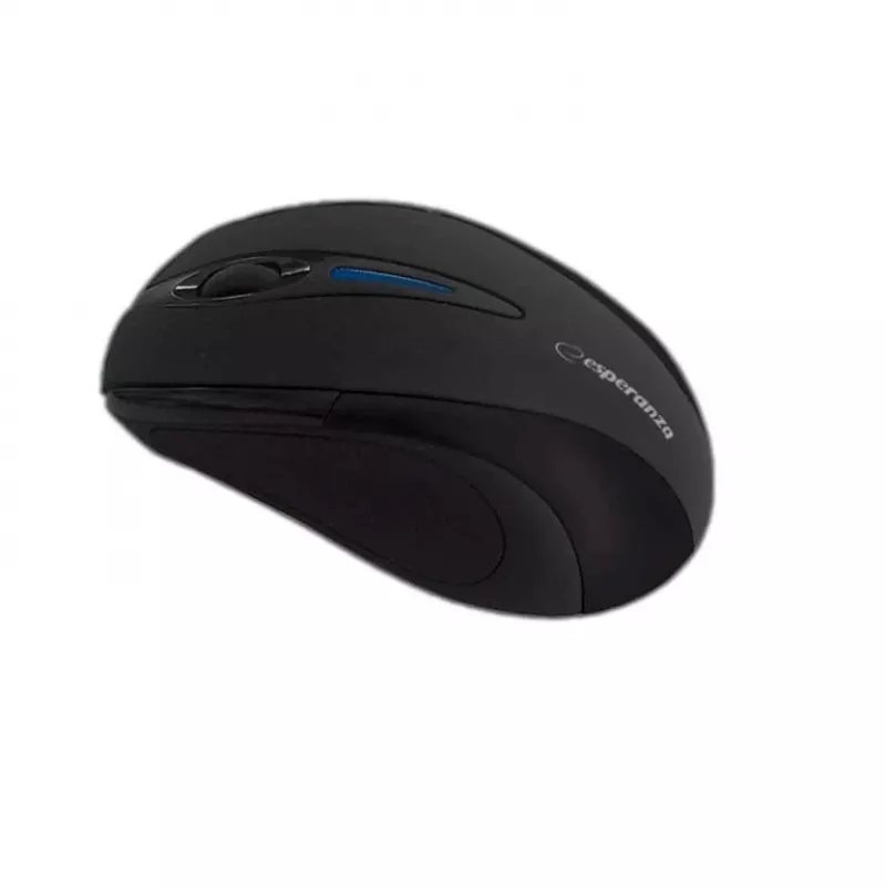 Kabelgebunden? Nein – Kabellose RF-Maus ESPERANZA EM101K, beidhändig, 1000 DPI, 2,4 GHz Nano-USB-Empfänger, schwarz