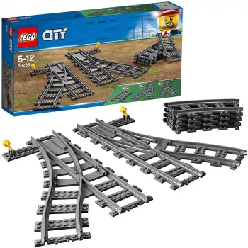 Baukasten LEGO City 60238 – Bahnweiche und Zubehör für Spielsets