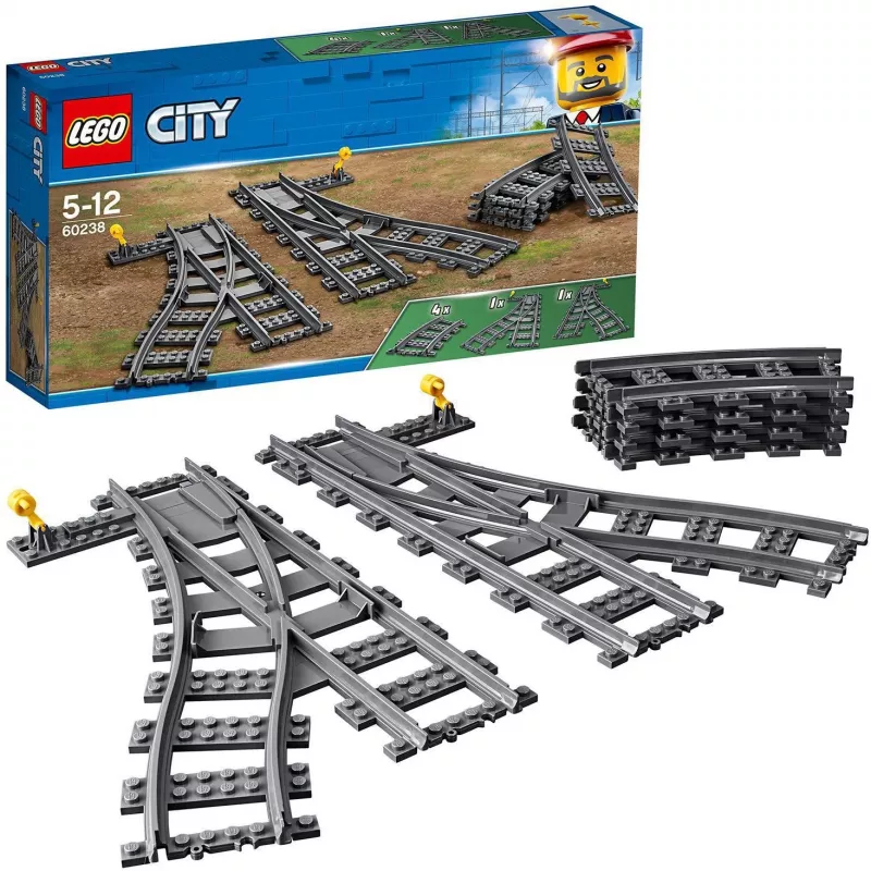 Baukasten LEGO City 60238 – Bahnweiche und Zubehör für Spielsets