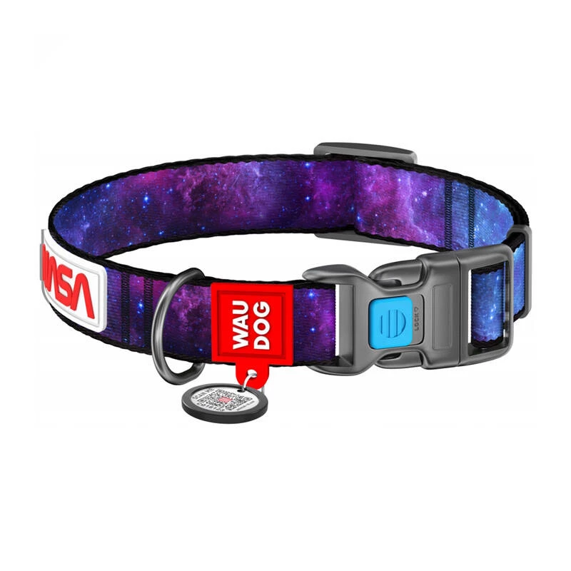 Hundehalsband Waudog NASA21 Nylon Größe M, 20 mm Breite
