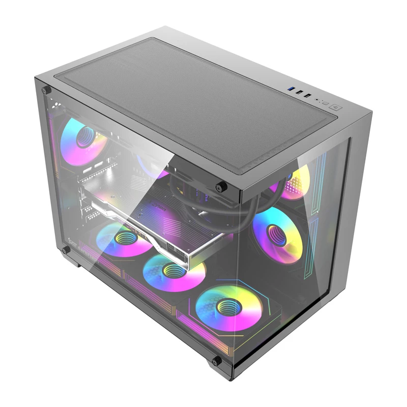 Computergehäuse DarkFlash B275 PRO (schwarz) mit 6 vorinstallierten Lüftern