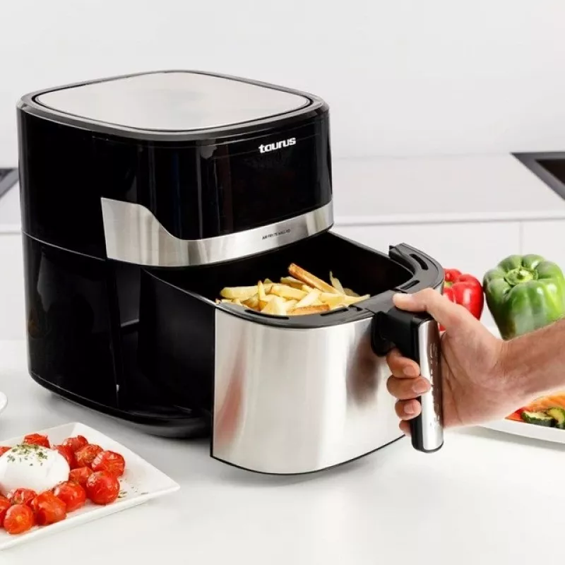 Heißluftfritteuse Taurus Air Fry 7S 1600W 6,5L, Edelstahl, 8 Programme, 80–200°C, Touch-Steuerung