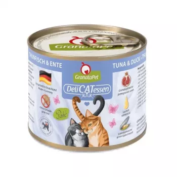 GRANATAPET DeliCATessen Thunfisch und Ente - Nassfutter für Katzen - 200g