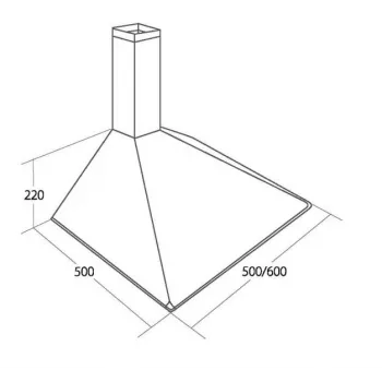 Wandhaube AKPO WK-5 SOFT 60 — 600×500 mm, Edelstahlgehäuse, Aluminium-/Kohlefettfilter, 156 m³/h