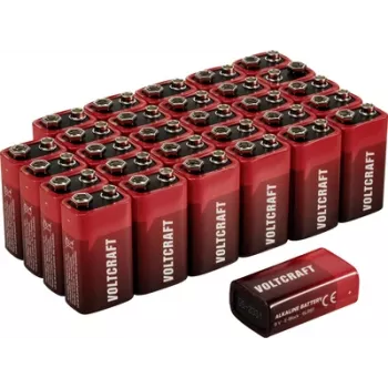 Voltcraft VC-16107990 9 V Block-Batterie Alkali-Mangan 550 mAh 9 30 Stück (VC-16107990)