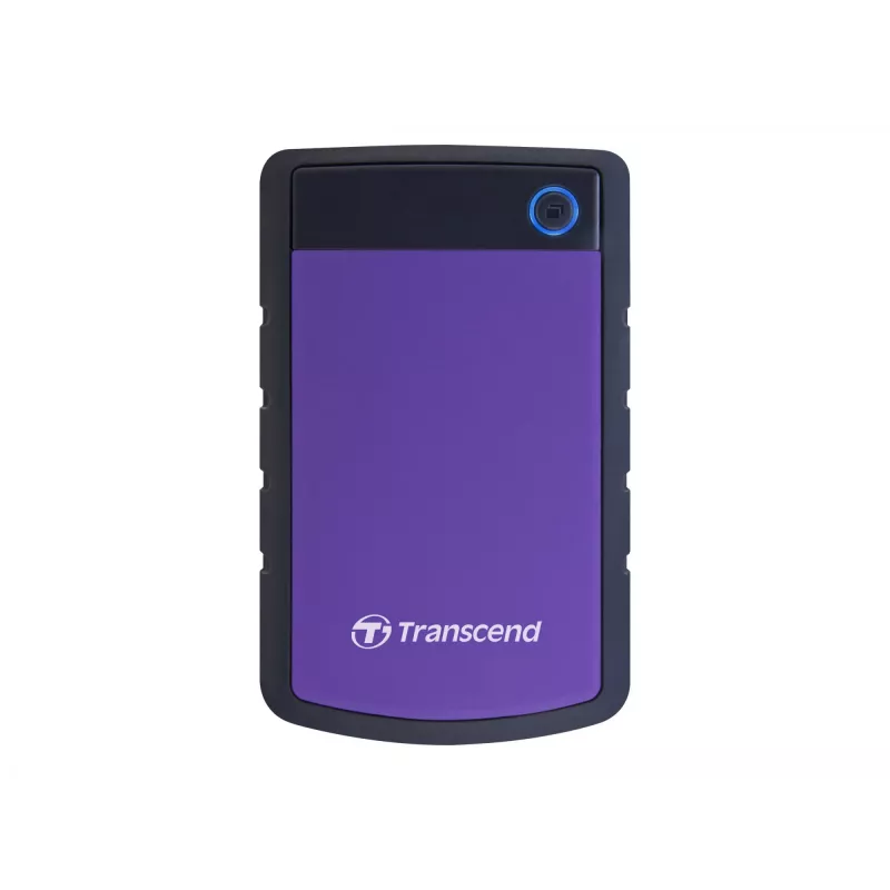 StoreJet 25H2 2.5 inch portable HDD 2TBUSB 3.0 Shockproof with Dark grey silicon cover and purple cover one touch Auto-Backup button