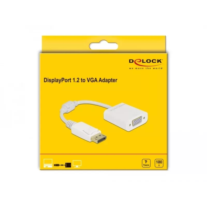 Adapter DisplayPort 1.2 Stecker auf VGA Buchse DeLOCK 61007