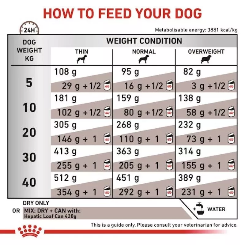 Trockenfutter für Hunde Royal Canin Hepatic VHN 7 kg – Veterinärdiät zur Leberunterstützung, 16 % Protein, 16 % Fett