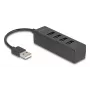 USB-Hub DeLOCK 64334 Type-A 480 Mbit/s Schwarz