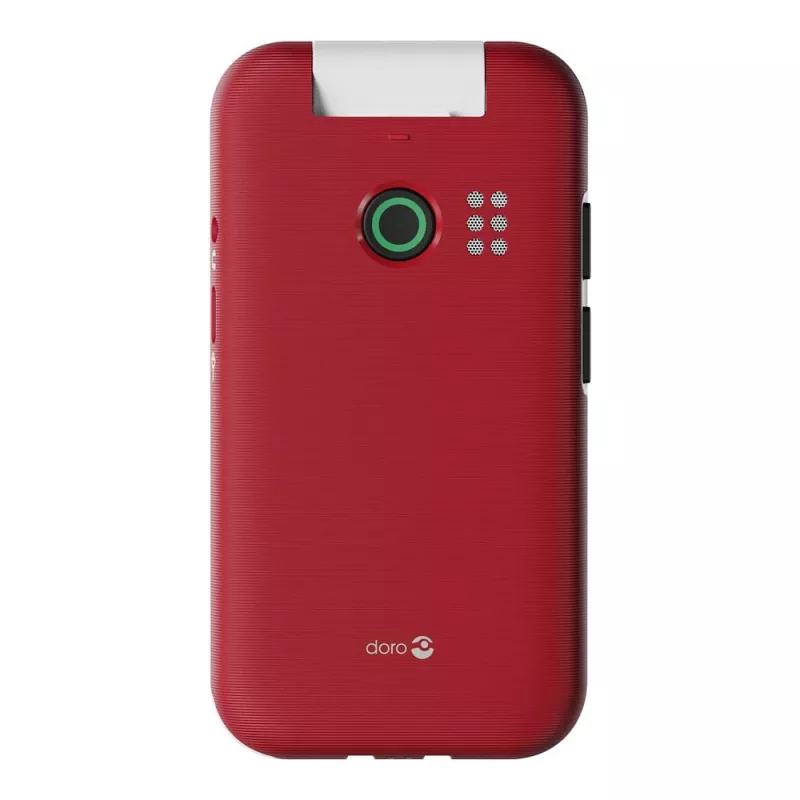 Feature-Phone Doro Leva E22 Klapphandy, 2,8 Zoll (7,11 cm) Anzeige, Single SIM, 0,3 MP Kamera, 1150 mAh, 127,8 g, Rot/Weiß