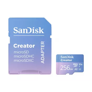 SanDisk Creator MicroSD-Speicherkarte 256 GB, hohe Übertragungsgeschwindigkeiten bis zu 190 MB/s