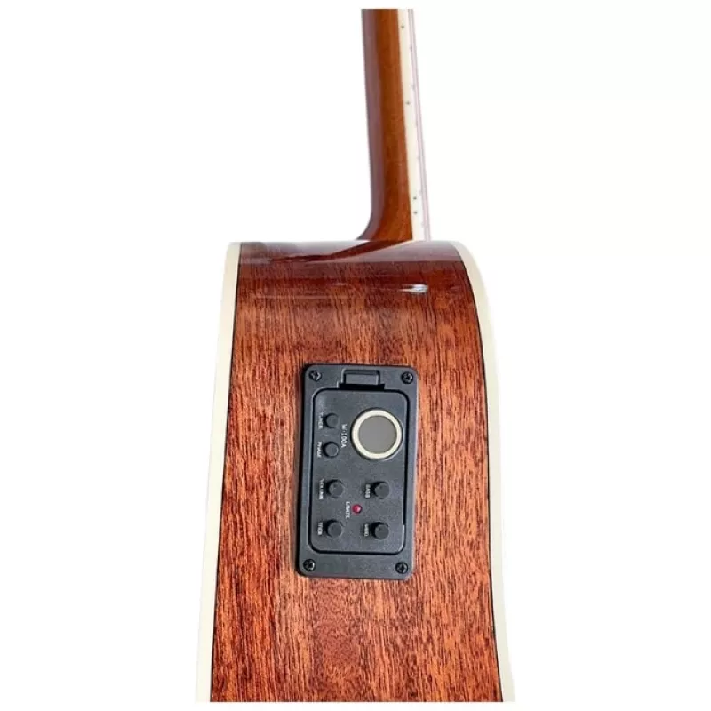 Elektroakustische Gitarre V-tone VEAG1 CE 4/4 Holz — Full-Size-Dreadnought, Cutaway, Fichtendecke, Mahagoni-Boden & -Zargen, eingebauter Vorverstärker