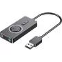 Externe USB 2.0 Audiokarte Vention CDRBF — 16-Bit, 44,1–48 kHz, USB-betrieben, 1 m Kabel, Line-In/Line-Out