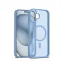 Crong Hybrid Matte Magnetic MagSafe-Hülle für iPhone 17 — translucent blau, PC+TPU