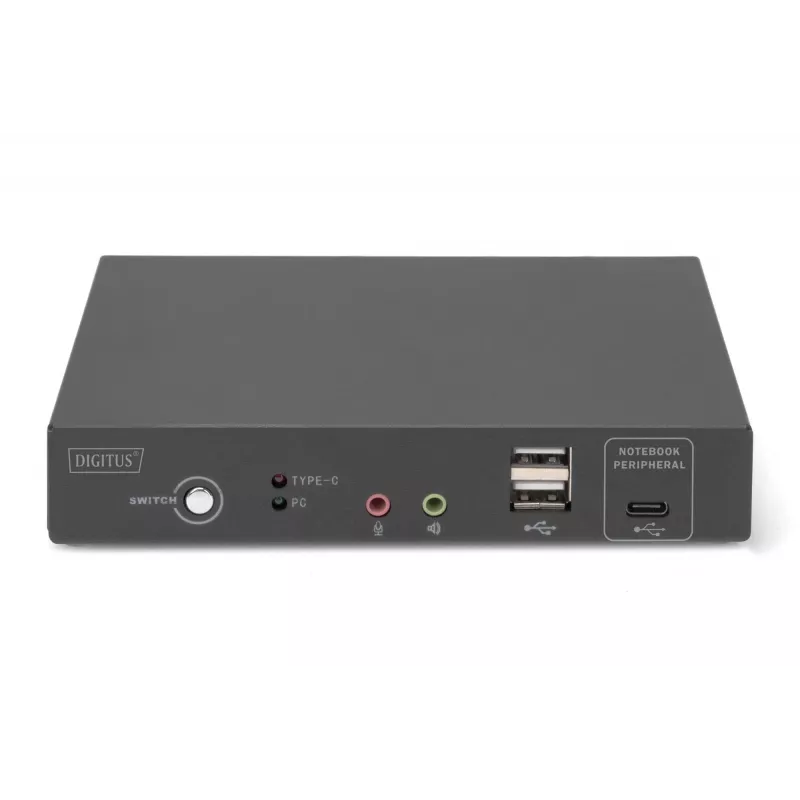DIGITUS DS-12901 - KVM-/Audio-/USB-Switch - 4K 30 Hz, USB-C/USB/HDMI-Eingang, HDMI-Ausgang, Netzwerk
