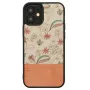 Schutzhülle Man and Wood für iPhone 12 mini — pinke Blume auf schwarz