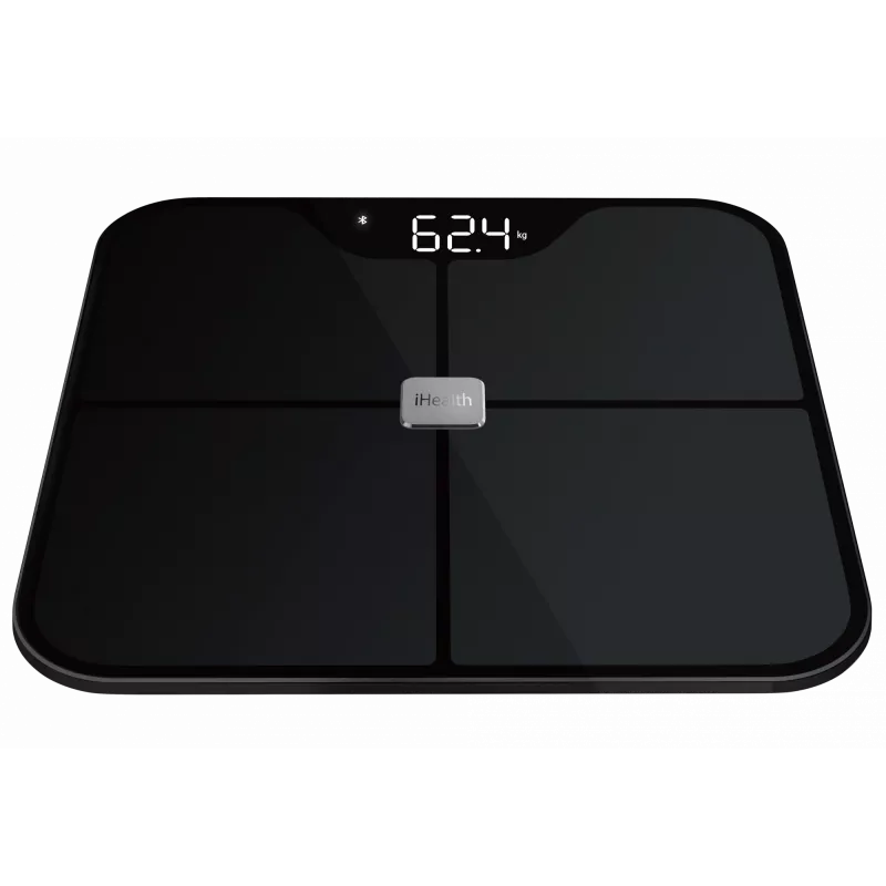 Körperfettwaage iHEALTH Nexus Pro HS2SPRO — kabellos, max. Gewicht 181 kg, BMI-Messung, schwarz