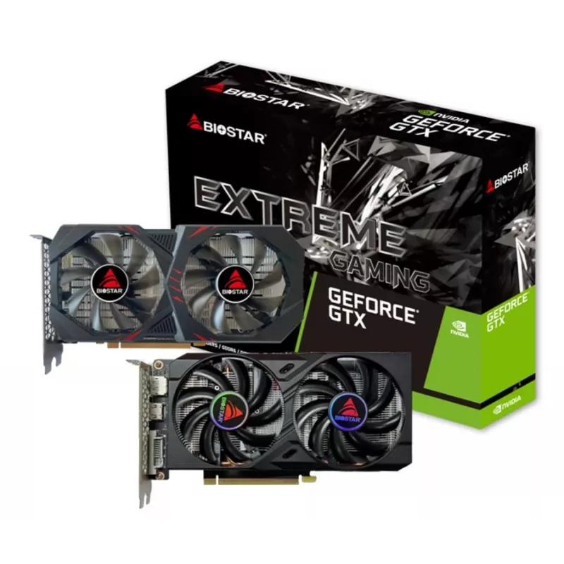 Grafikkarte BIOSTAR GeForce GTX 1660 Ti – 6 GB GDDR6, 192-Bit, PCIe 3.0, Dual-Lüfter