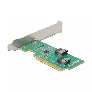 DeLOCK PCI Express 4.0 x8 Karte auf 2 x interne SFF-8654 4i NVMe Low Profile