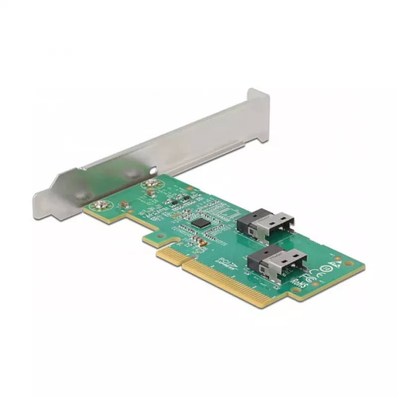 DeLOCK PCI Express 4.0 x8 Karte auf 2 x interne SFF-8654 4i NVMe Low Profile