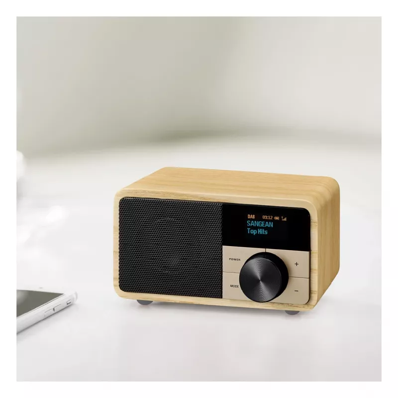 Tischradio Sangean DDR-7 Naturholz FM AM Bluetooth, Holzgehäuse, FM/AM-Tuner, Bluetooth-Audio