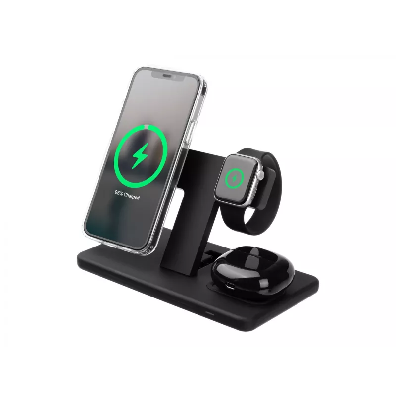 Fixed | MagPowerstation 3-in-1 kabellose Ladestation mit MagSafe-Halterung | FIXMPOS-BK | Schwarz
