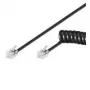 Wentronic Goobay Telefon-Hörerspiralkabel CCA (kupferkaschiertes Aluminium), Schwarz, 7 m – RJ10-Stecker (4P4C) auf RJ10-Stecker (4P4C) (68003)