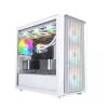 PC-Gehäuse Montech X5M (W) Micro Tower, Weiß — Micro-ATX/Mini-ITX, unterstützt ATX-Netzteile, 3x120 mm vorne, 1x120 mm hinten, 2x 3,5-Zoll-Schächte, 4x 2,5-Zoll-Schächte