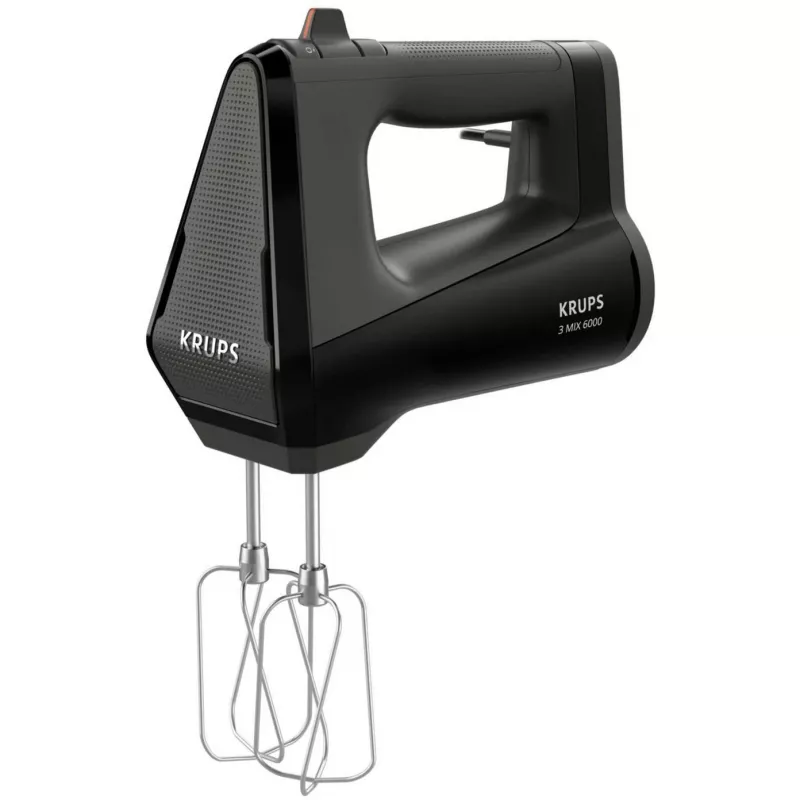 Handmixer KRUPS GN6028 — 600 W, schwarz, elektrischer Handmixer mit mehreren Geschwindigkeitsstufen