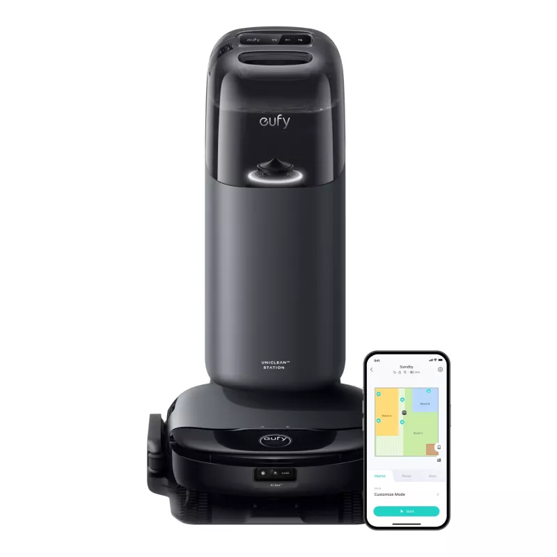 Anker Eufy | Saugroboter mit All-in-One-Station | Omni S1 | Nass- und Trockenreinigung | Betriebsdauer (max.) 216 min | 4600 mAh | 8000 Pa | Grau