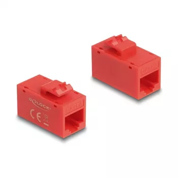 Keystone-Modul DELOCK 90641, flache Bauweise, RJ-45-Buchse, rot