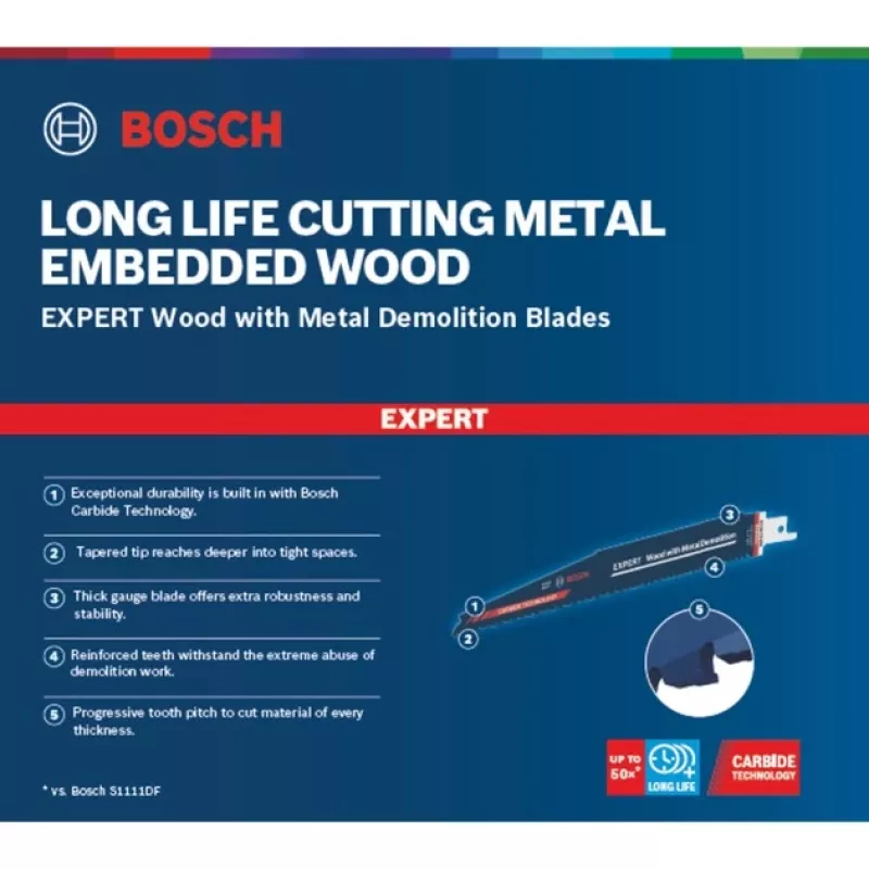 Bosch Expert 2 608 900 400 Stich-/Schweifsäge-/Säbelsägeblatt Carbide 10 Stk.