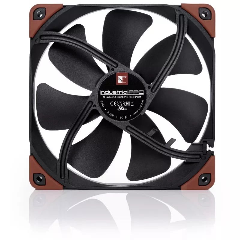 Noctua NF-A14 INDUSTRIALPPC-2000 PWM Lüfter, 140x25 mm, 12V, PWM, 500–2000 RPM, 182.5 m³/h, IP52, SSO-Lager