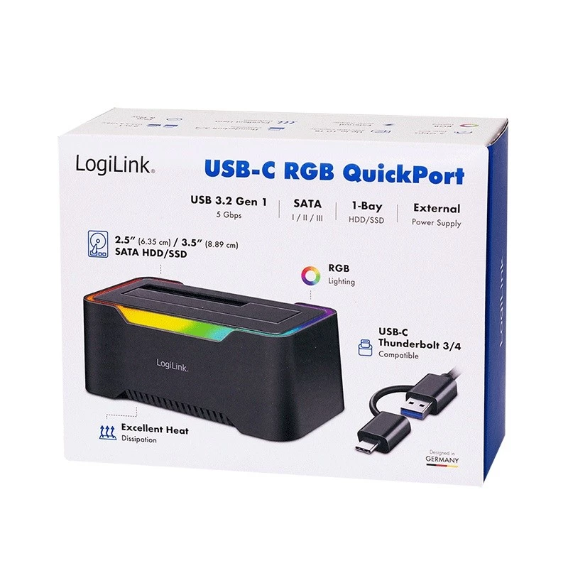 LogiLink HDD Dockingstation LogiLink Quickport USB 3.2 1-Port für 2,5/3,5 SATA (QP0035)