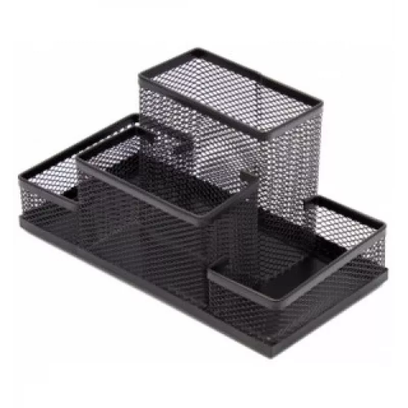 Federmäppchen Forpus, schwarz, leer, Fach 4, Lochblech 1005-012