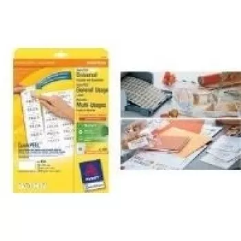 Avery Zweckform 6121 Universal-Etiketten, 38 x 21,2 mm, 25 Blatt/1.625 Etiketten, Weiß (6121)