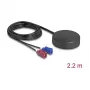 DELOCK 4G GNSS Outdoor-Runddachantenne mit FAKRA C und FAKRA D 2 dBi / 28 dB 2,2 m RG-174 schwarz